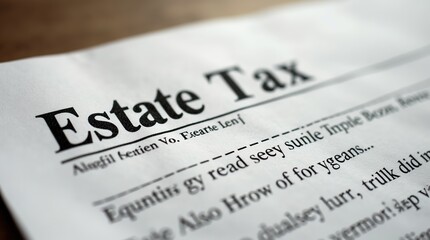 Fototapeta premium Close-Up of Estate Tax Document Page with Text