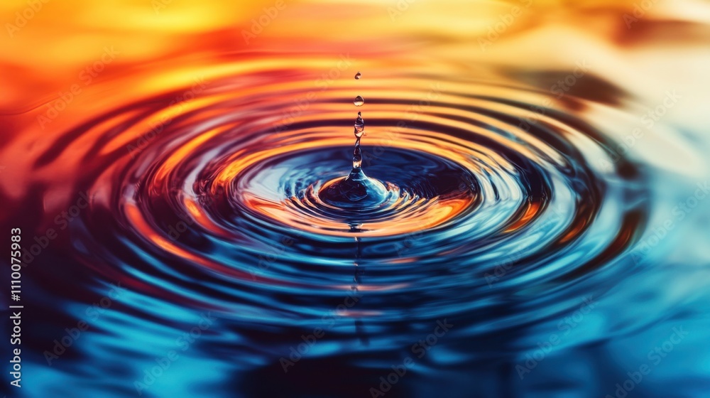 Wall mural a captivating depiction of abstract multicolored ripples spreading out and converging into a central