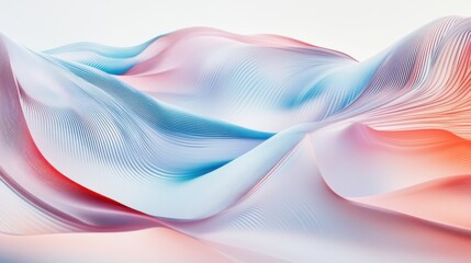 Fototapeta premium A captivating depiction of abstract, multi-colored waves forming a unified, harmonious pattern on a smooth