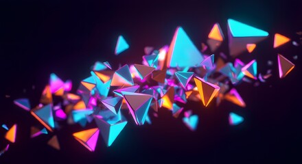 Shattered Geometry, Spectrum of Light, Abstract Illuminations, Prismatic Energy, Futuristic Fragments.
