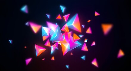 Shattered Geometry, Spectrum of Light, Abstract Illuminations, Prismatic Energy, Futuristic Fragments.
