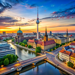 Obraz premium Berlin, Germany, is a dynamic city known for its rich history, i