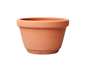 Empty plant clay pot isolated on transparent background. Generative ai
