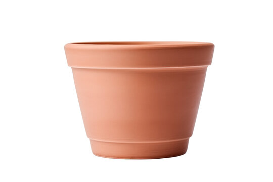 Empty plant clay pot isolated on transparent background. Generative ai