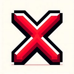 Fototapeta premium A stylized red and white 3D letter X.