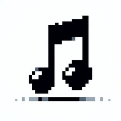 Fototapeta premium A pixelated music note symbol representing sound.