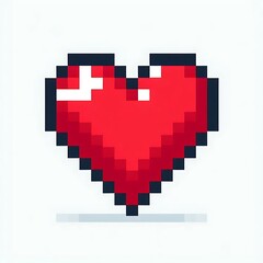 Pixelated red heart symbolizing love or affection.