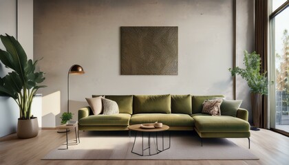 Obraz premium Minimalist Loft Living: Earthy Tones and Modern Charm