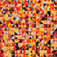 Abstract geometric pattern with colorful triangles.