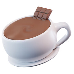 3D Illustration Hot Chocolate