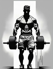 Silhouettes of Bodybuilders and Weightlifters: Action and Activity Vector Art