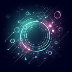 Fototapeta premium Abstract digital design with circular patterns.