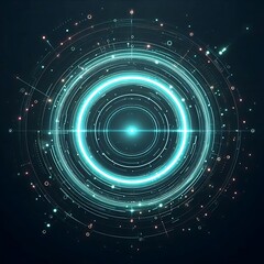 Fototapeta premium Abstract circular design with glowing elements.