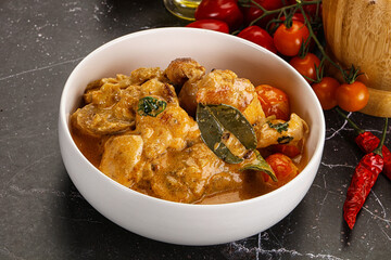 Thai Tom yum soup with chicken