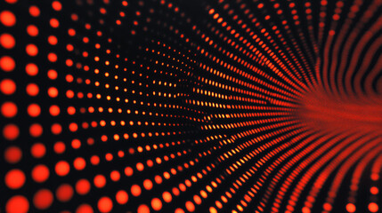 Obraz premium Red and fire orange bokeh on a black background, bokeh abstract background, modern technological abstract background. Orange Christmas background, Xmas backdrop 