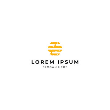 honeycomb logo, honey foam logo design, honey sponge vector