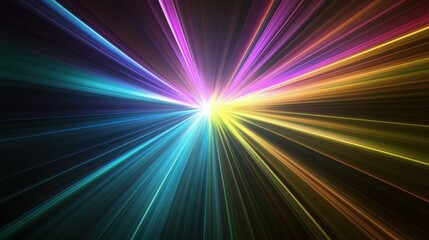A captivating visual of abstract, multi-colored beams converging to form a cohesive, glowing radiance on a neutral backdrop