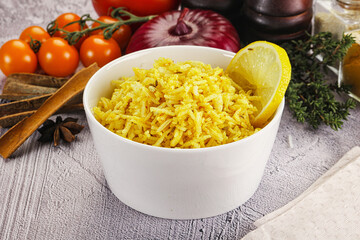Indian cuisine lemon basmati rice