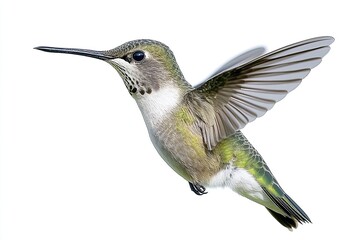Fototapeta premium Hummingbird in flight, with vibrant green and blue colors