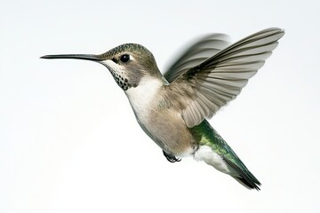 Fototapeta premium Hummingbird in flight, with vibrant green and blue colors