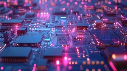 Obraz premium Abstract Digital Circuit Board on Technology Blue Background