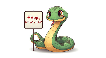 Fototapeta premium snake character celebrate new year