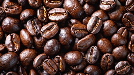 Fototapeta premium Close-up of roasted coffee beans