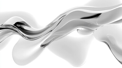 Obraz premium Abstract silver liquid wave flow.