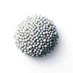 Abstract sphere of small white balls.