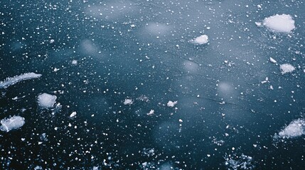 Fototapeta premium Experience the breathtaking journey over sparkling frozen lakes, where icy bubbles and cracks create a stunning winter tapestry under radiant sunlight