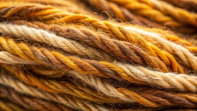 Close-up view of intricately spun yarn in autumnal hues