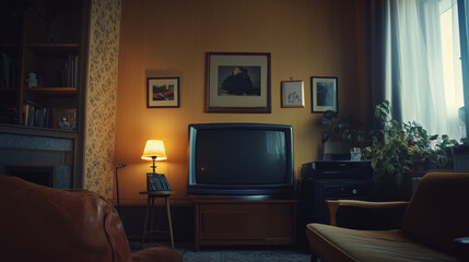 Fototapeta premium UPPSALA, SWEDEN- 25 AUGUST 2023: Remote controls in front of a tv screen in a home.