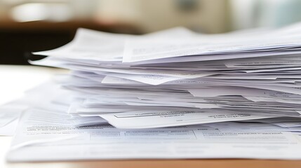 Medical bills paperwork scattered on a desk, symbolizing the financial burden and administrative challenges faced by patients and healthcare providers in managing medical expenses.