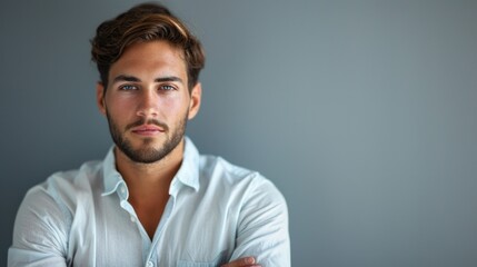 Obraz premium Man with beard looking at camera
