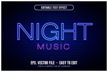 Neon editable text effect