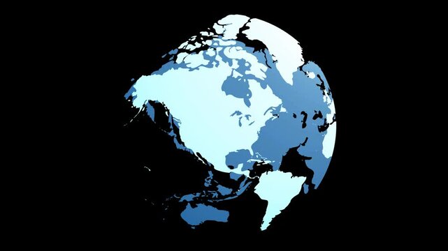 Transparent world map rotating in a smooth circular motion. Digital presentations, websites, global connections, international business, travel related content, global themed projects