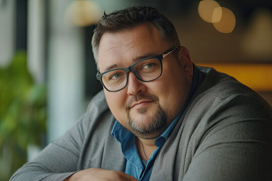 Friendly plus-size executive listening attentively during a meeting