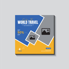 Travel social media post design template
