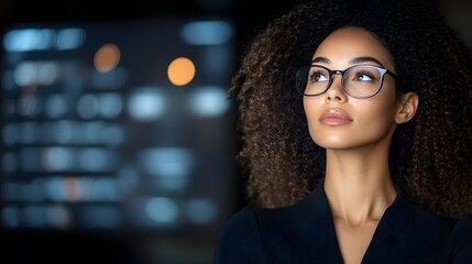 Employee focusing on a vision board filled with New Year aspirations in a cozy workspace