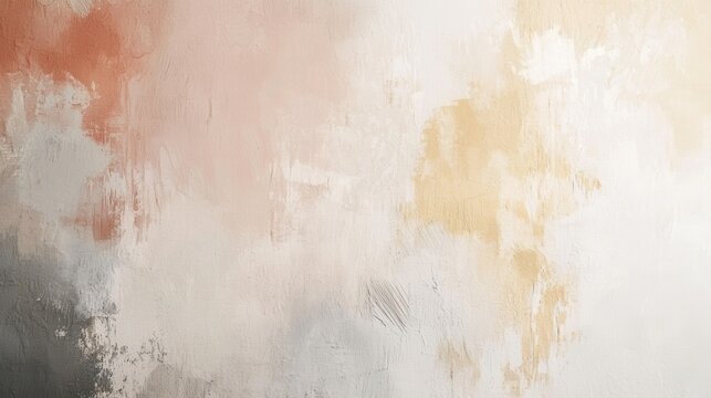 A soft abstract background with overlapping brushstrokes in shades of cream, blush, and light gray. Subtle textures add warmth and elegance, ideal for minimalist or timeless visuals 