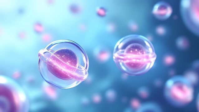 3d rendering of Human cell or Embryonic stem cell microscope background.