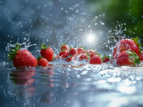 studio shot realistic photography, wide shot of plastic water bottle are falling and drop and sink into clear water with bubble, water splash