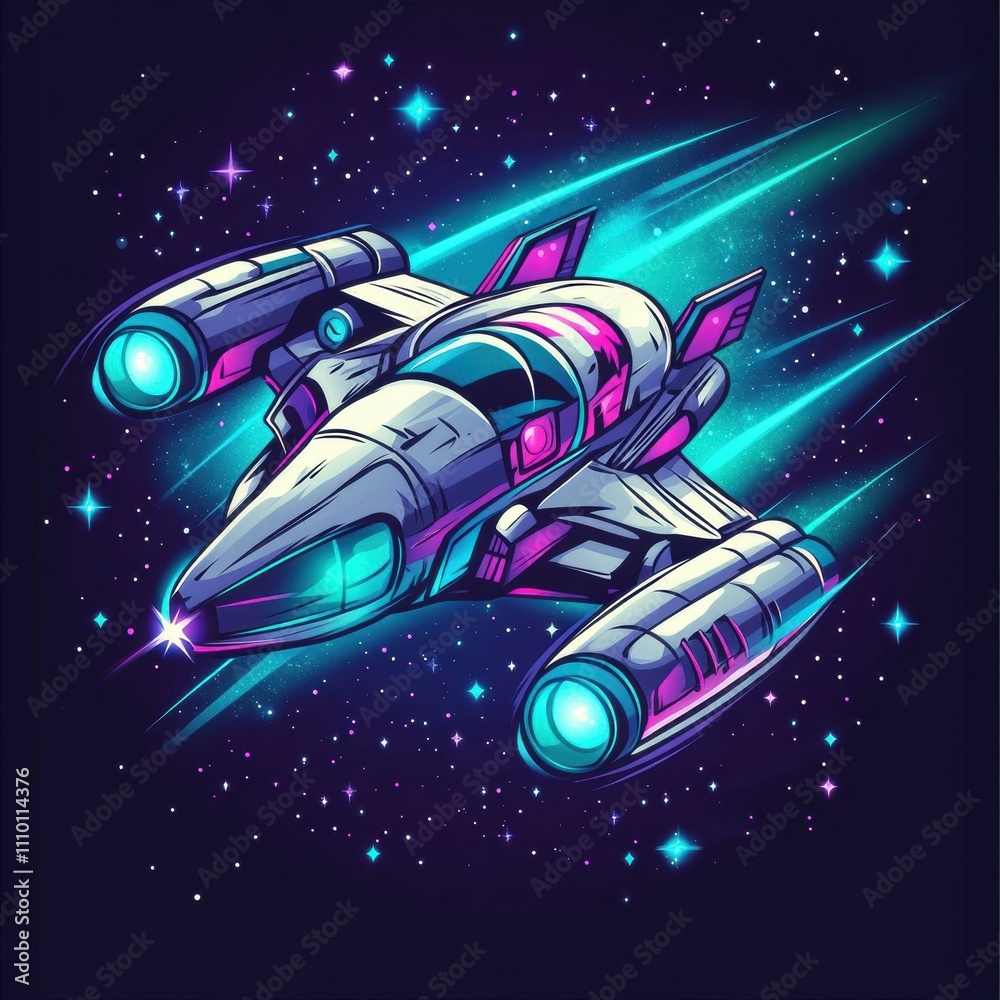 Canvas Prints spaceship soaring through the cosmos. ai.