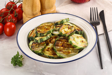 Vegan cuisine Grilled zucchini slices