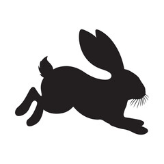 rabbit runing silhouette illustration