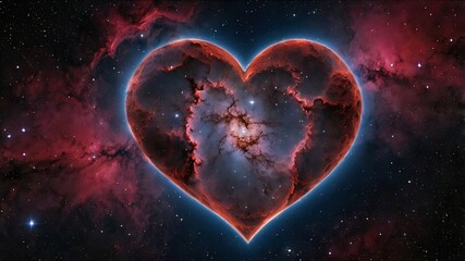 heart nebula in space with colorful background and stars for love and romance, High Resolution