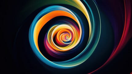 A dynamic image of abstract, multi-colored spirals intertwining to form a radiant, unified design on a dark background