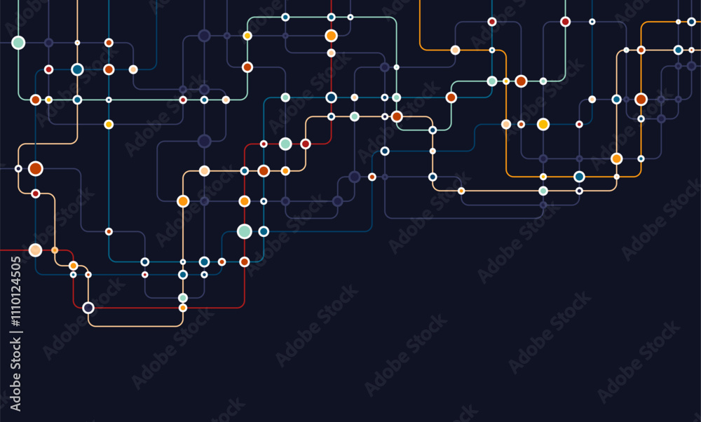 Poster circuit connect lines and dots. network technology and connection concept. decentralized network nod