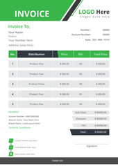 Modern and professional invoice template design 