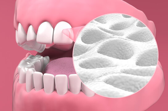 Tooth surface - isometric view 3d illustration
